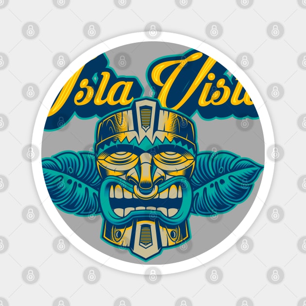 Vintage Classic Tiki Bar Isla Vista Apparel print Magnet by Vector Deluxe